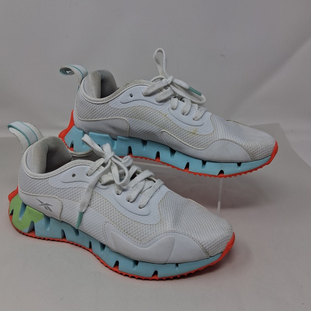 Reebok Zig Dynamica Womens Running Shoes White Blue Orange FX1101 Size 10